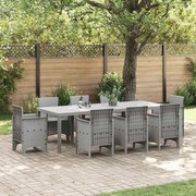 vidaXL Mesa de Jardim Cinzento-claro 250 x 100 x 73 cm vime PE