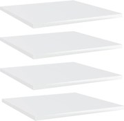 vidaXL Prateleiras para estante 4 pcs derivados de madeira branco