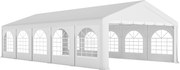 Outsunny Tenda de recepção toldo 5 compartimentos proteção UV40+ estrutura reforçada 10 painéis removíveis 5 x 10 m branco | Aosom Portugal