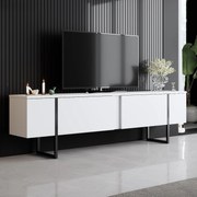 Móvel TV Luxe – Branco/Preto – 180 cm x 30 cm x 50 cm