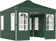 Outsunny Tenda Dobrável de Jardim 3x3 m Pop-up com UPF50+ 4 Laterais Removíveis Altura Ajustável e Bolsa de Transporte Verde | AOSOM Portugal