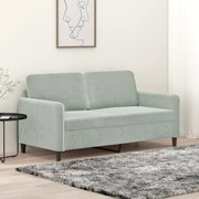 vidaXL Sofá de 2 lugares 140 cm veludo cinza-claro