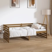 Sofá-cama 90x190 cm madeira de pinho maciça castanho mel