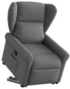 vidaXL Poltrona reclinável elevatória tecido cinzento-escuro