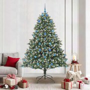 vidaXL Árvore de Natal Artificial Verde 210 cm PVC, Plástico e Aço
