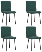 vidaXL Cadeiras de jantar 4 pcs veludo verde-escuro