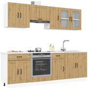 vidaXL 8 peças armário de cozinha conjunto Kalmar carvalho artisiano