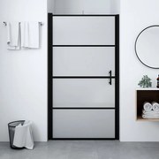 vidaXL Porta de chuveiro vidro fosco temperado 100x178 cm preto