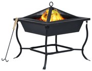 vidaXL Braseira 42x42x45 cm aço preto