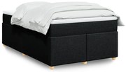 Cama boxspring com colchão 120x190 cm tecido preto