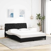 vidaXL Estrutura de cama sem colchão 160x200 cm tecido preto