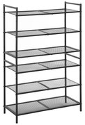 SONGMICS Sapateira de 3 níveis, organizador de sapatos empilhável, 9 a 12 pares de sapatos, sapateira de metal, para entrada, sala de estar, banheiro, preto LMR17BK