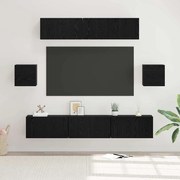 vidaXL Conjunto de móvel de TV 7 pcs Carvalho preto 80 x 30 x 30 cm