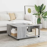 vidaXL Mesa de centro 80x80x40 cm derivados de madeira cinzento sonoma