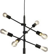 Candeeiro suspenso inteligente industrial preto com 6 WiFi ST64 - Sydney