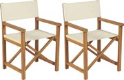 vidaXL Cadeiras de realizador dobráveis 2 pcs madeira de teca maciça