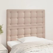 vidaXL Cabeceira cama 2 pcs couro artificial 80x5x78/88 cm cappuccino