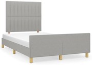 vidaXL Estrutura de cama sem colchão cinza claro tecido