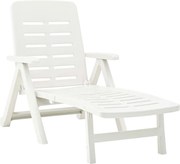 vidaXL Espreguiçadeira dobrável plástico branco