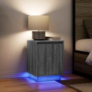 vidaXL Mesas cabeceira c/ luzes LED 2 pcs 38x34x50 cm cinzento-sonoma