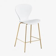 Taburete Alto Uit ↑65 Cm & Dourado & Polipropileno Branco - Sklum