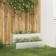 vidaXL Vaso de Jardim Prateado 100 x 60 x 45 cm Aço inoxidável