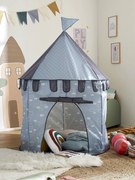 Tenda de jogo castelo, em tecido azul