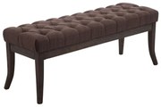 Banco Ramses em tecido com estrutura em antigo escuro 46 x 120 x 38 cm Castanho