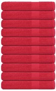 Toalhas de sauna 10 pcs 80x200 cm 360 gsm 100% algodão vermelho