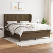vidaXL Cama com molas/colchão 160x200 cm tecido castanho-escuro