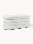 Banco estofado em bouclé com arrumação Alto