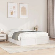 vidaXL Cama sem colchão 140x200 cm madeira de pinho maciça branco