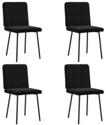 vidaXL Cadeiras de jantar 4 pcs veludo preto