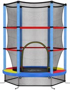 HOMCOM Trampolim Infantil Ø140x190 cm Trampolim para Crianças de 3-6 Anos com Rede de Segurança Carga 45 kg para Interior Azul | Aosom Portugal