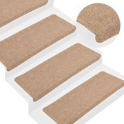vidaXL Tapetes de escada adesivos 30 pcs 65x24,5x3,5 cm bege