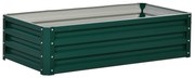 Outsunny Caixa de Plantio de Aço Galvanizado para Cultivar Plantas Flores Floreira Exterior Retangular com Fundo Aberto 120x60x30,5 cm Verde