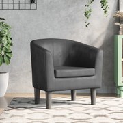 vidaXL Poltrona couro artificial cinzento