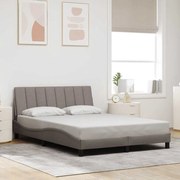vidaXL Estrutura de cama sem colchão Hanko 140x190 cm tecido castanho-acinzentado