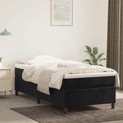 vidaXL Cama com molas/colchão 100x200 cm veludo preto