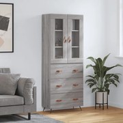 vidaXL Armário alto 69,5x34x180 cm derivados de madeira sonoma cinza