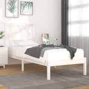 vidaXL Estrutura de cama 90x200 cm pinho maciço branco