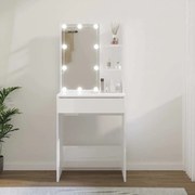 vidaXL Toucador com LEDs 60x40x140 cm branco brilhante