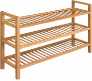 vidaXL Sapateira 3 prateleiras 100x27x60 cm madeira carvalho maciça