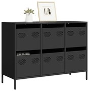 vidaXL Aparador 101,5x39x73,5 cm aço laminado a frio preto