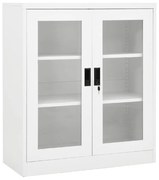 vidaXL Armário de escritório 90x40x105 cm aço branco