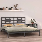 vidaXL Estrutura de cama 200x200 cm madeira maciça cinzento