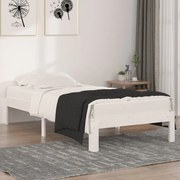 vidaXL Estrutura de cama solteiro 90x190 cm madeira maciça branco