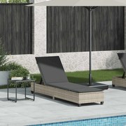 vidaXL Espreguiçadeira com almofadões 55x200x25,5cm vime PE