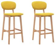 vidaXL Bancos de bar 2 pcs tecido amarelo mostarda