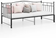 vidaXL Estrutura sofá-cama de puxar 90x200 cm metal preto